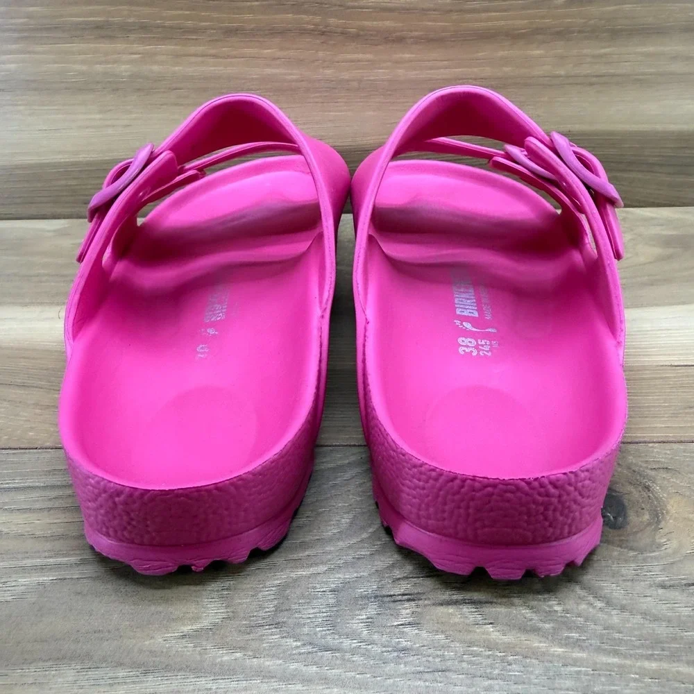 Birkenstock Arizona Eva Hot Pink Sandals Womens 7 N EU 38 Rubber Slides Slip On - Picture 7 of 10